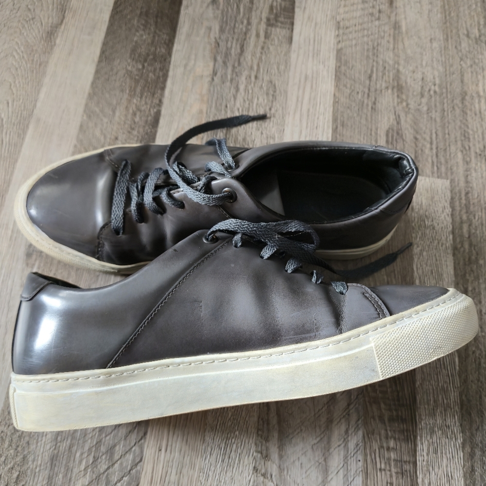 Brother Frère Grey Leather Low Top Sneaker 42 US 9 Made in Portugal Quiet Luxury - Picture 10 of 15